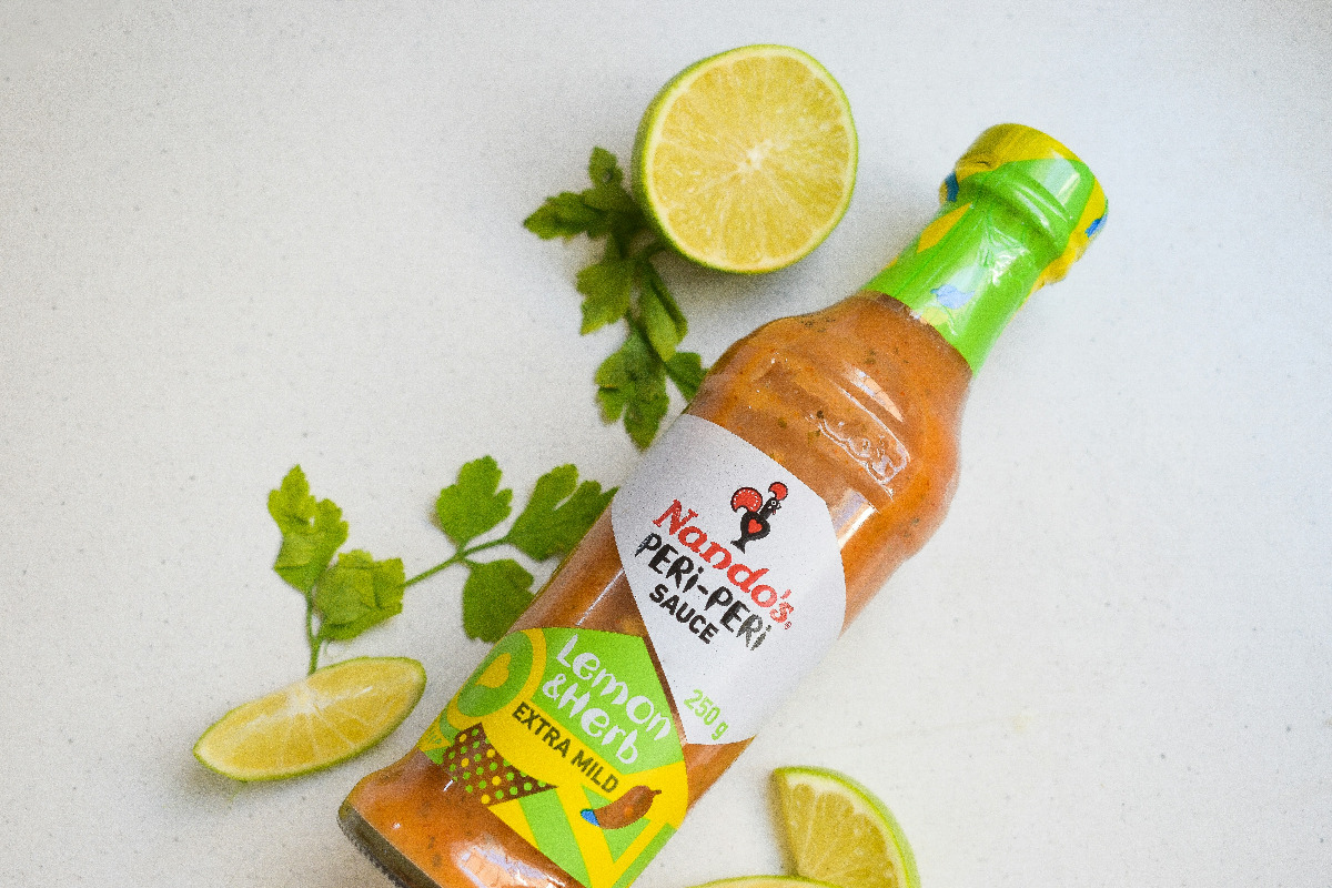 Nando's lemon and herb sauce in a bottle.