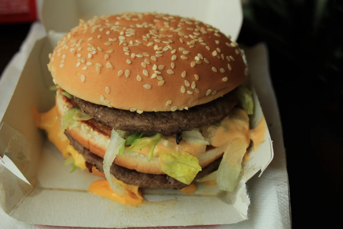 Burger King burger with zesty sauce.