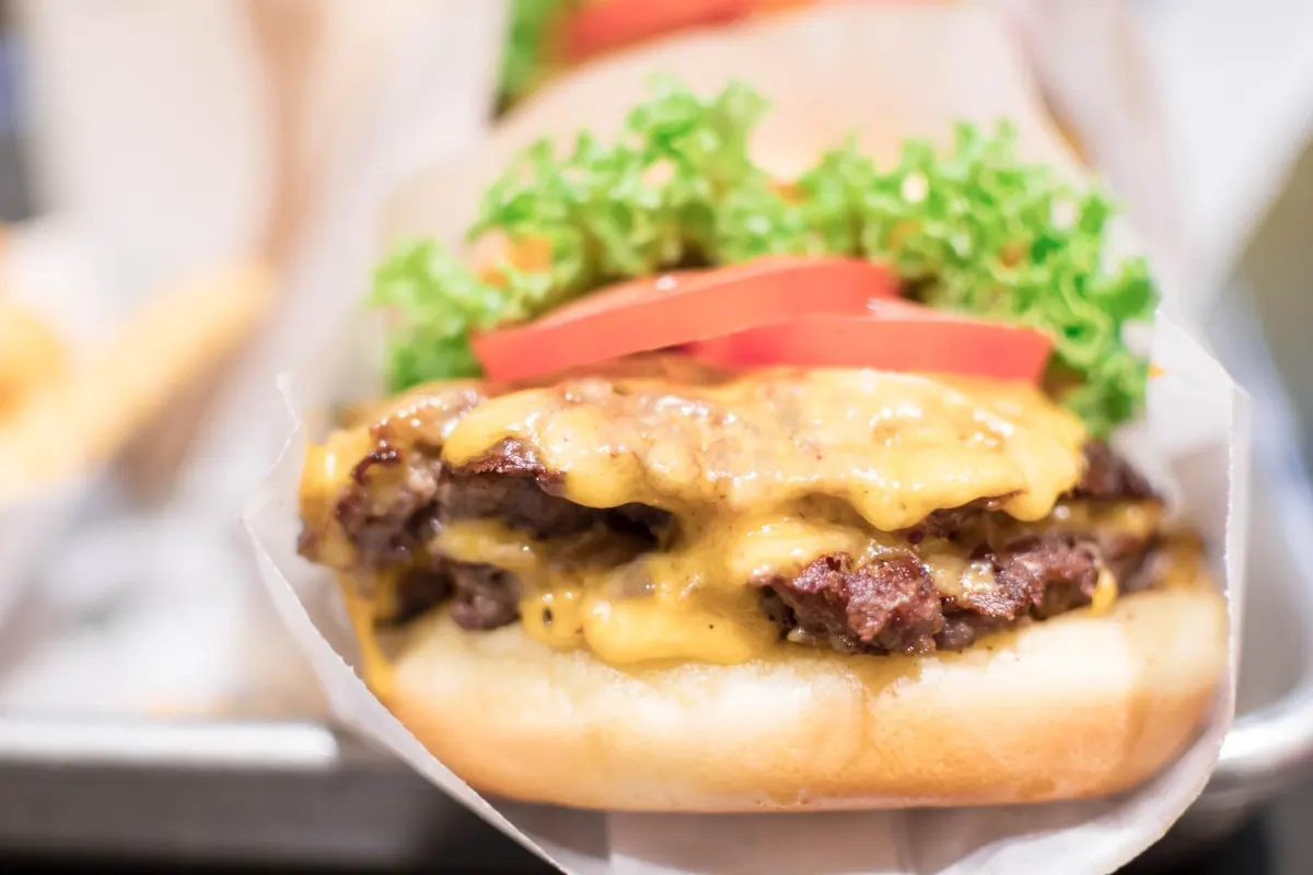 Shake Shack burger with signature sauce.