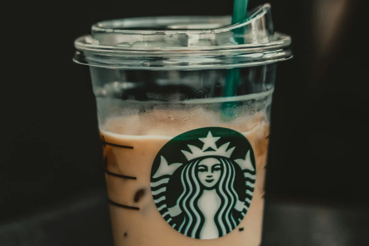 A Starbucks vanilla latte with vanilla syrup.